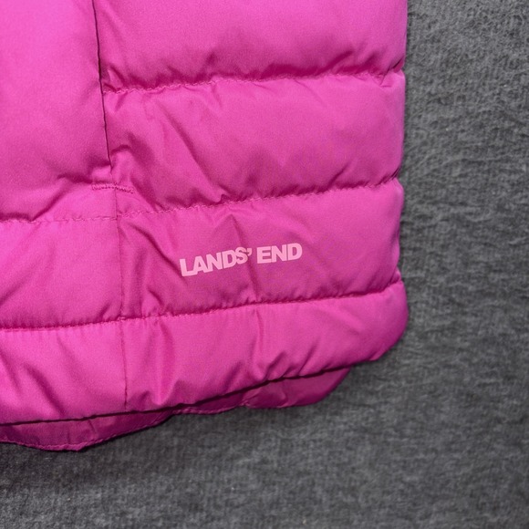 Lands' End Puffer Vest Gorpcore Down Size Medium 10-12 Pink - Picture 4 of 8